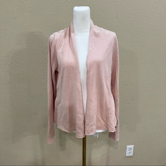 Eileen Fisher Cardigan Women's Size M Silk Cashmere Open Front Light Pink Soft - Picture 1 of 8